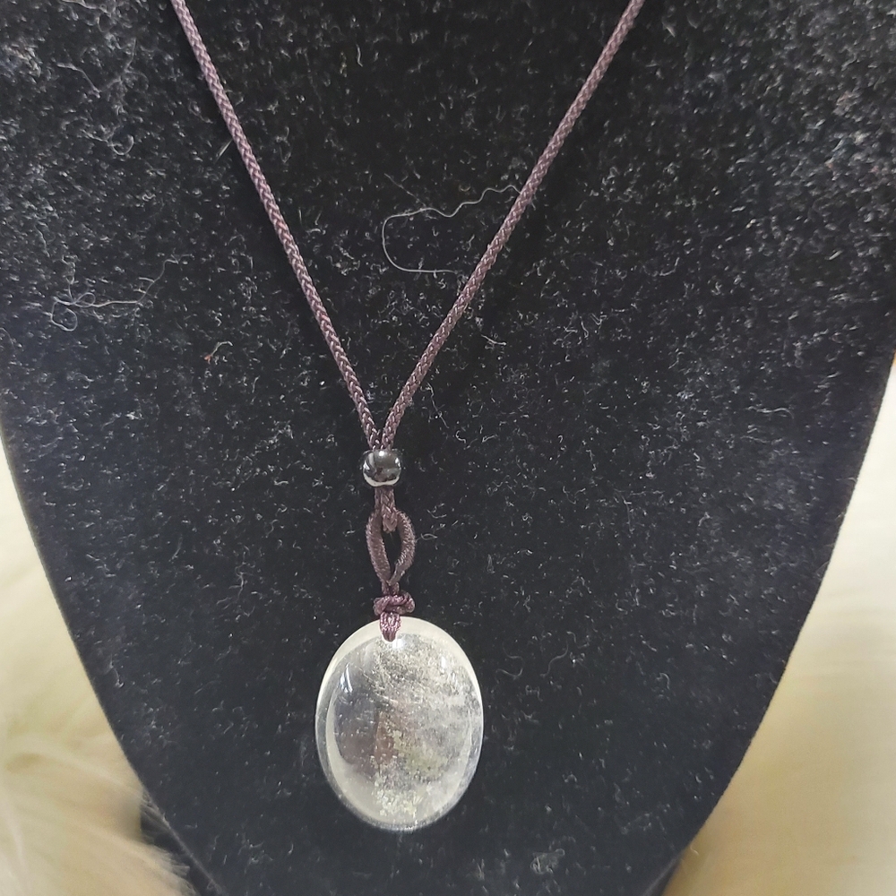 Quartz  Pendant with inclusions Necklace